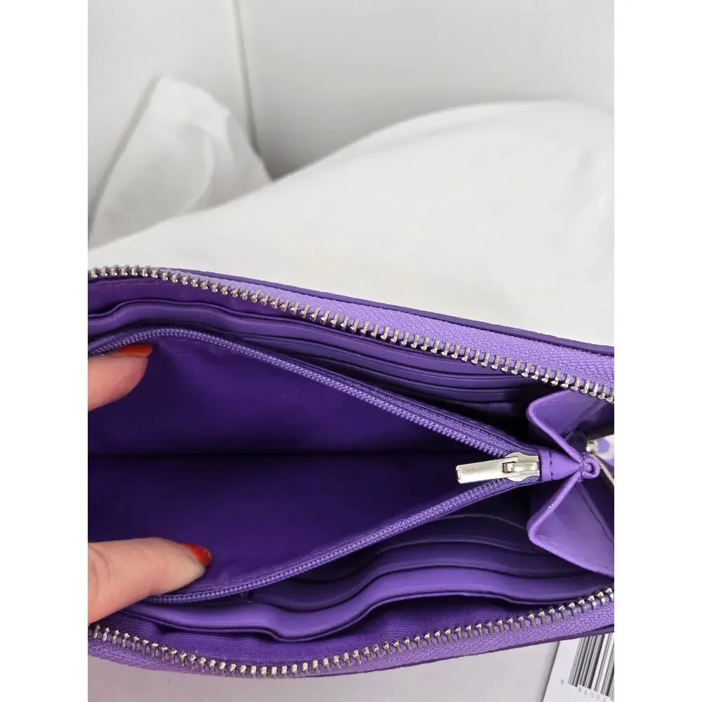 Vera Bradley NWT Essential Continental Wallet Cotswolds Dahlia purple silver - Picture 14 of 14